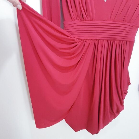 NWOT BCBGMaxAzria Raspberry Ruched Lark Dress - Picture 12 of 16